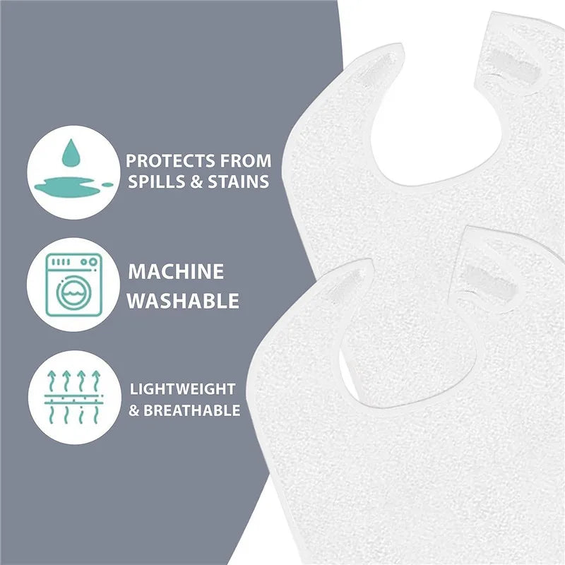 Adult Waterproof Adult Mealtime Bib Cloth Protector Clothes Bib Cook Protector Tool Aid Cook Dining Clothes Disability Aid Apron