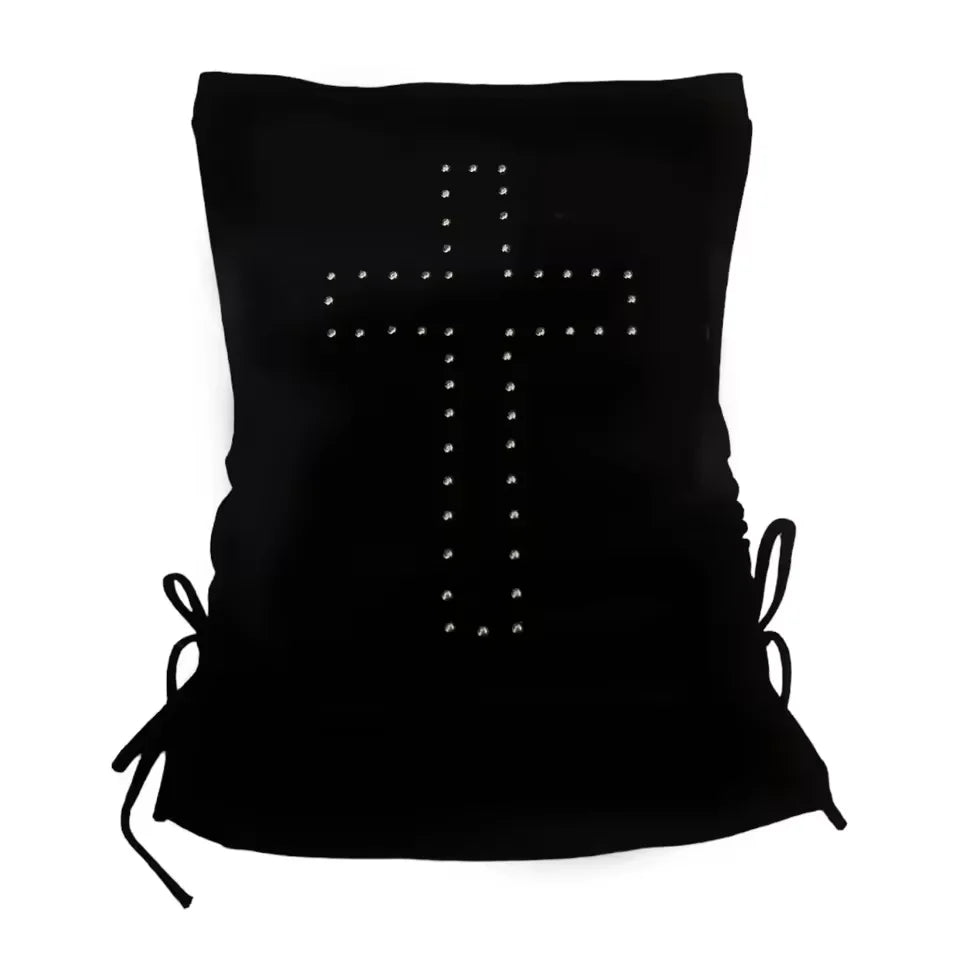 Woman Clothes Vintage Women's 2000s Y2k Tops Corset Emo Summer Aesthetic Women's Blouses Harajuku With RhinestoneCrop Top