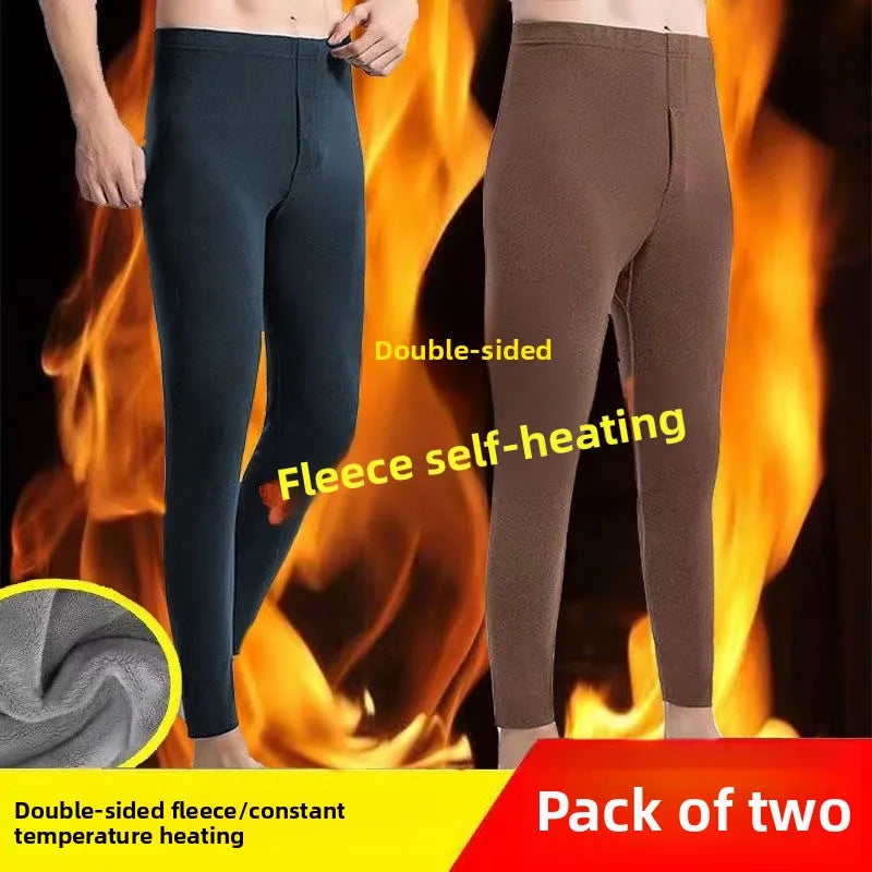 Men's Thermal High Waist Thickened Fleece Lined Winter Pants Comfortable Breathable Warm Bottoming Trousers Casual Style