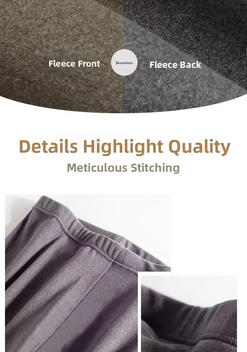 Men's Thermal High Waist Thickened Fleece Lined Winter Pants Comfortable Breathable Warm Bottoming Trousers Casual Style