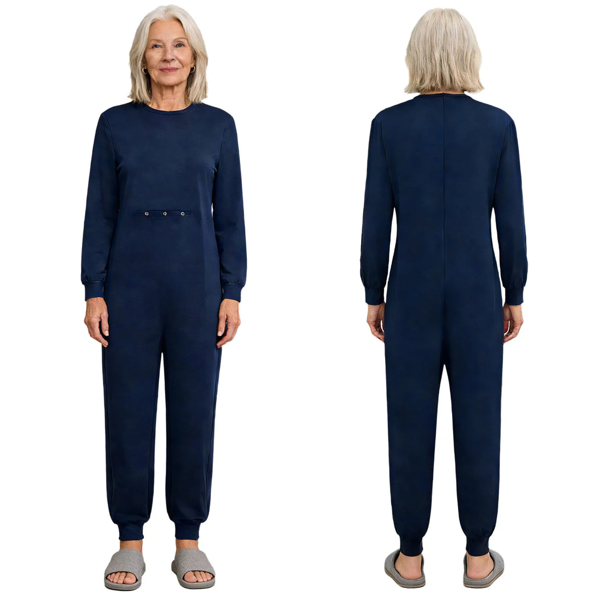 Adult Special Needs Adaptive Clothing Long Short Sleeve Zipper Anti-Strip Jumpsuit Sleepwear for Disabilities Alzheimer Patient