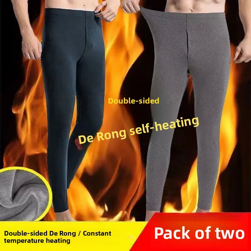 Men's Thermal High Waist Thickened Fleece Lined Winter Pants Comfortable Breathable Warm Bottoming Trousers Casual Style