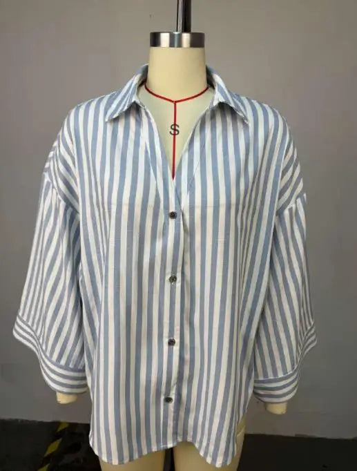 Woman Blouse 2025 Spring Autumn New Fashion Turn-Down Collar Long Sleeve Loose Fit Casual Solid Color Versatile Shirt Top