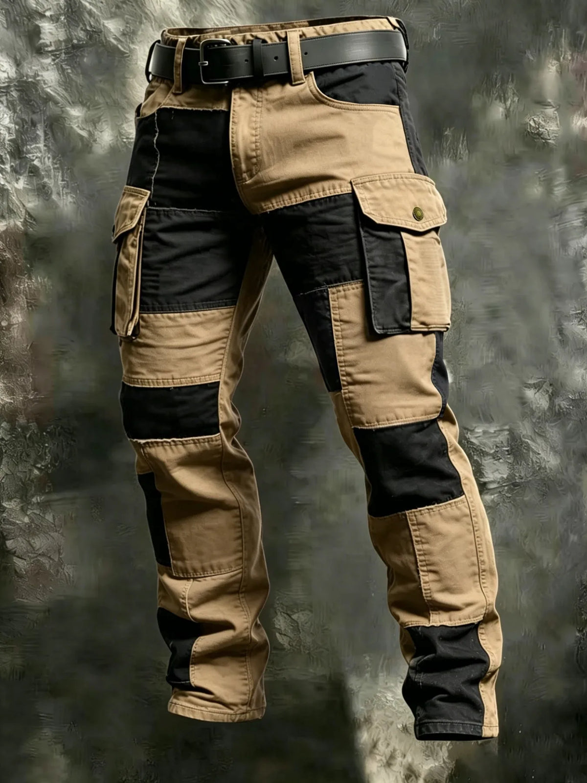 2026 Mens Clothing Spring Autumn Cargo Pants Man Cotton Casual Loose Trouser Belt Mid Waist Joggers Male Straight Baggy Pants