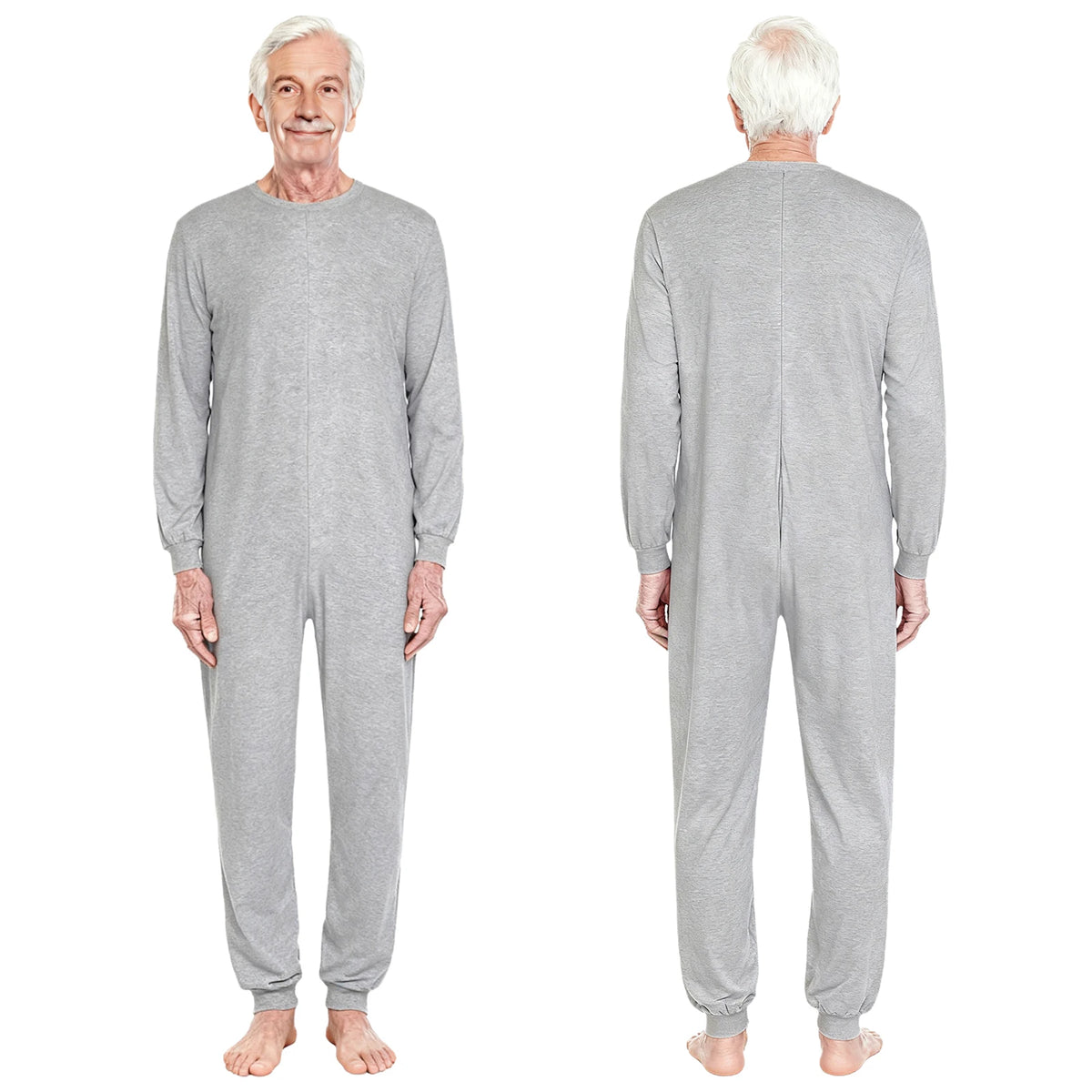 Adult Special Needs Adaptive Clothing Long Short Sleeve Zipper Anti-Strip Jumpsuit Sleepwear for Disabilities Alzheimer Patient