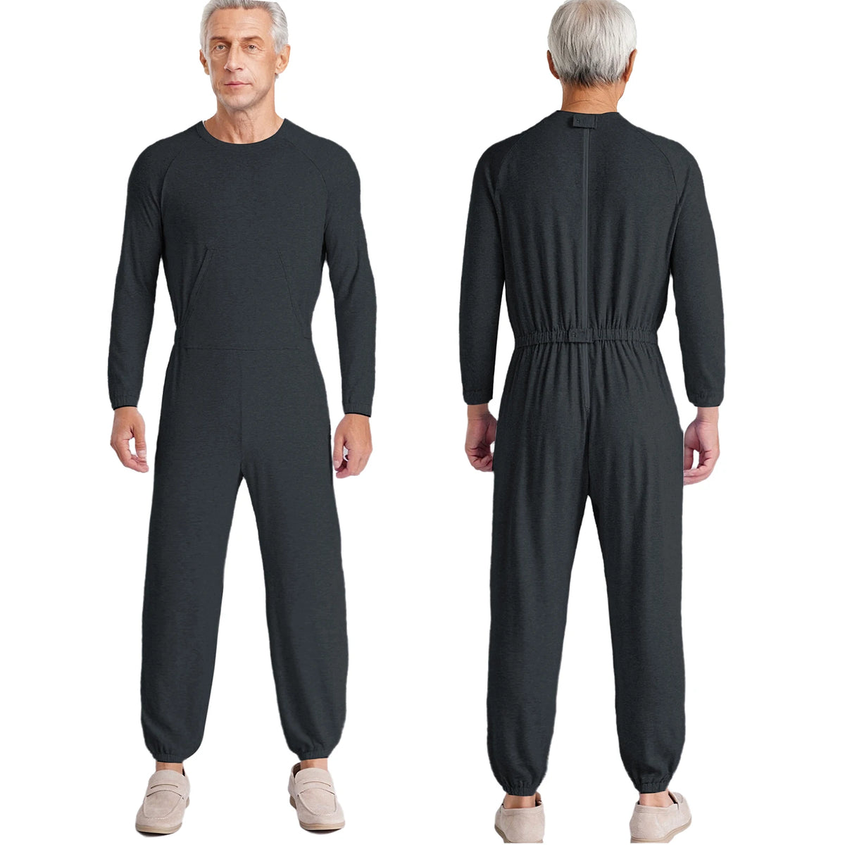 Adult Special Needs Adaptive Clothing Long Short Sleeve Zipper Anti-Strip Jumpsuit Sleepwear for Disabilities Alzheimer Patient