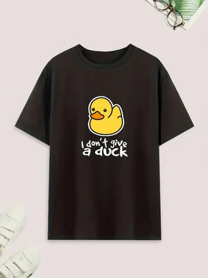 Men's casual pajama set, duck-print short-sleeved T-shirt, and pants, comfortable summer clothing