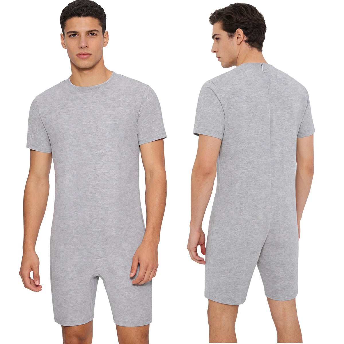 Men Women Elderly Alzheimer Autism Special Needs Adaptive Clothing Anti-Strip Back Zipper Bodysuit Homewear Sleepwear Daily Wear