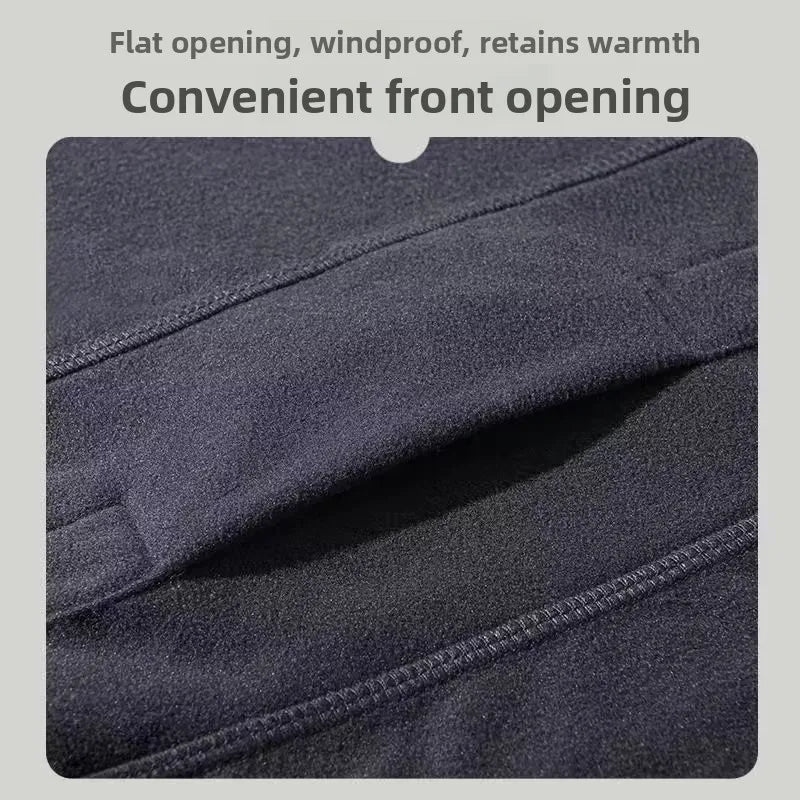 Men's Thermal High Waist Thickened Fleece Lined Winter Pants Comfortable Breathable Warm Bottoming Trousers Casual Style