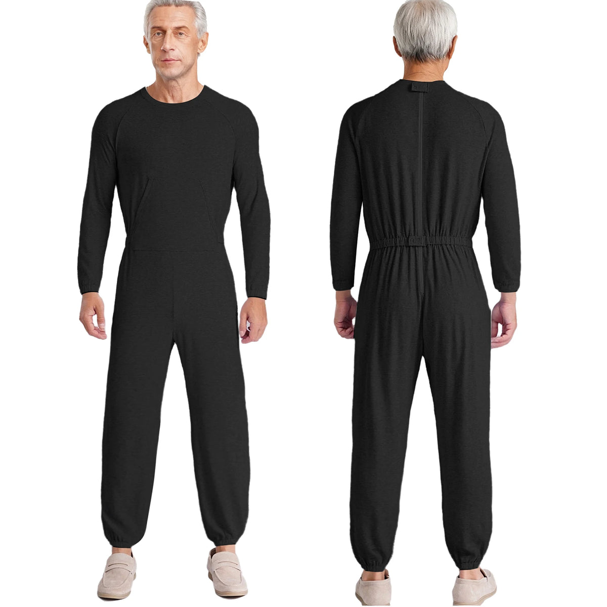 Adult Special Needs Adaptive Clothing Long Short Sleeve Zipper Anti-Strip Jumpsuit Sleepwear for Disabilities Alzheimer Patient