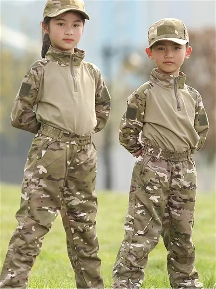 Children Boys  Tactical  Uniform Hunting Clothing Sets Airsoft Camouflage Suits Hiking Training Outdoor Parent-child
