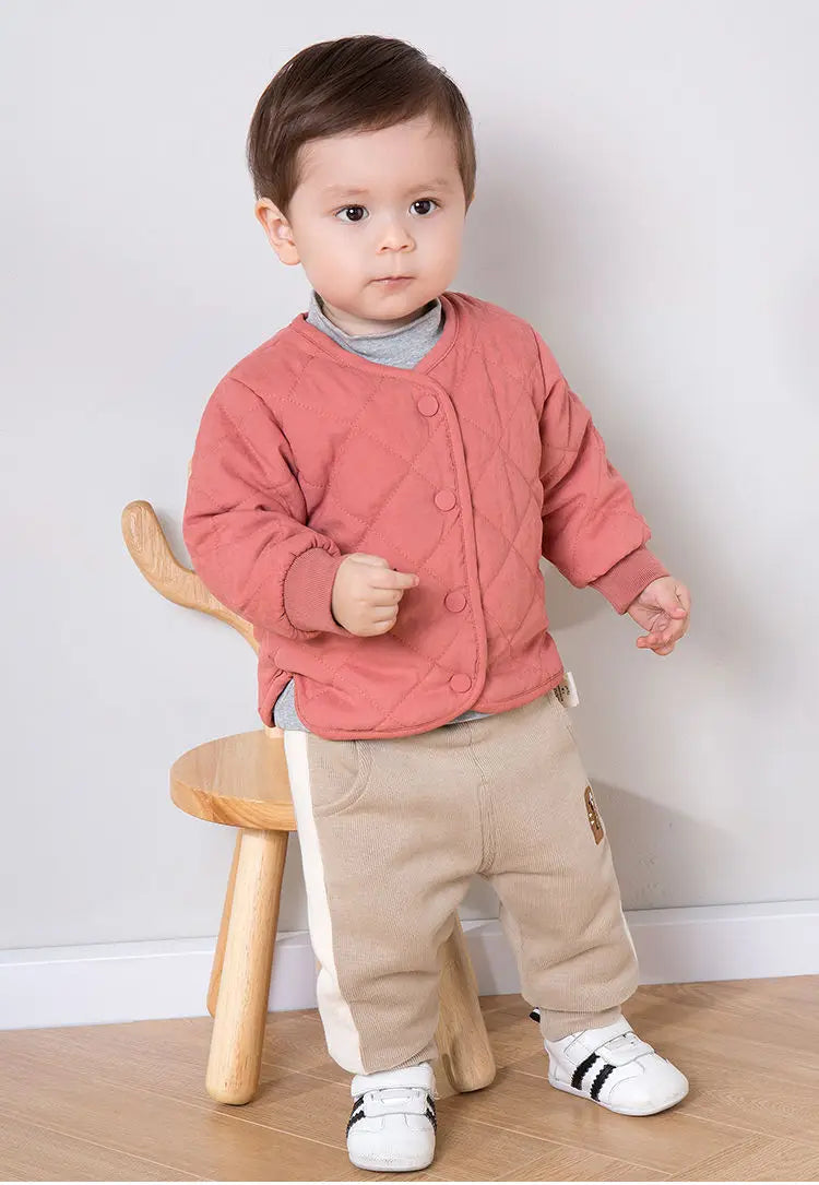 flocking cotton-padded clothes boy baby coat thickening cotton-padded jacket of the girls baby winter clothes the  2023 children