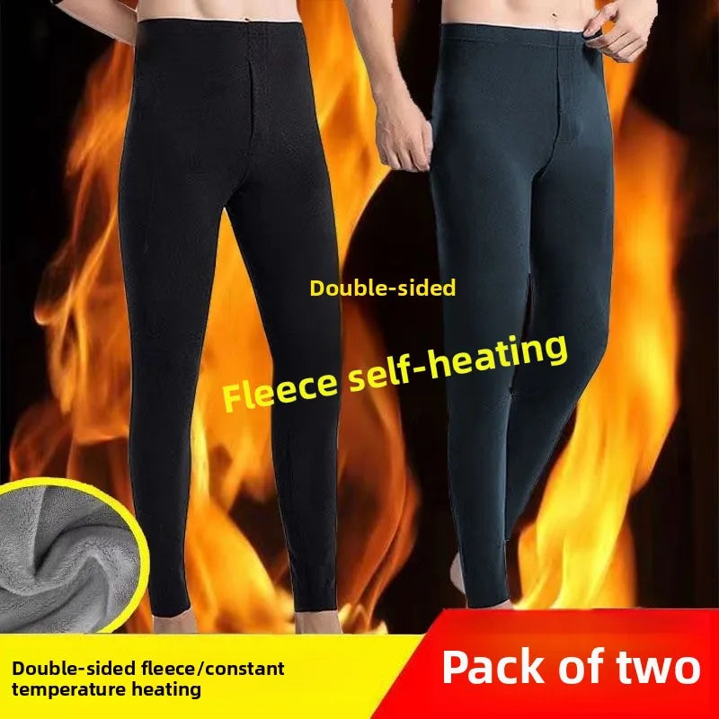 Men's Thermal High Waist Thickened Fleece Lined Winter Pants Comfortable Breathable Warm Bottoming Trousers Casual Style