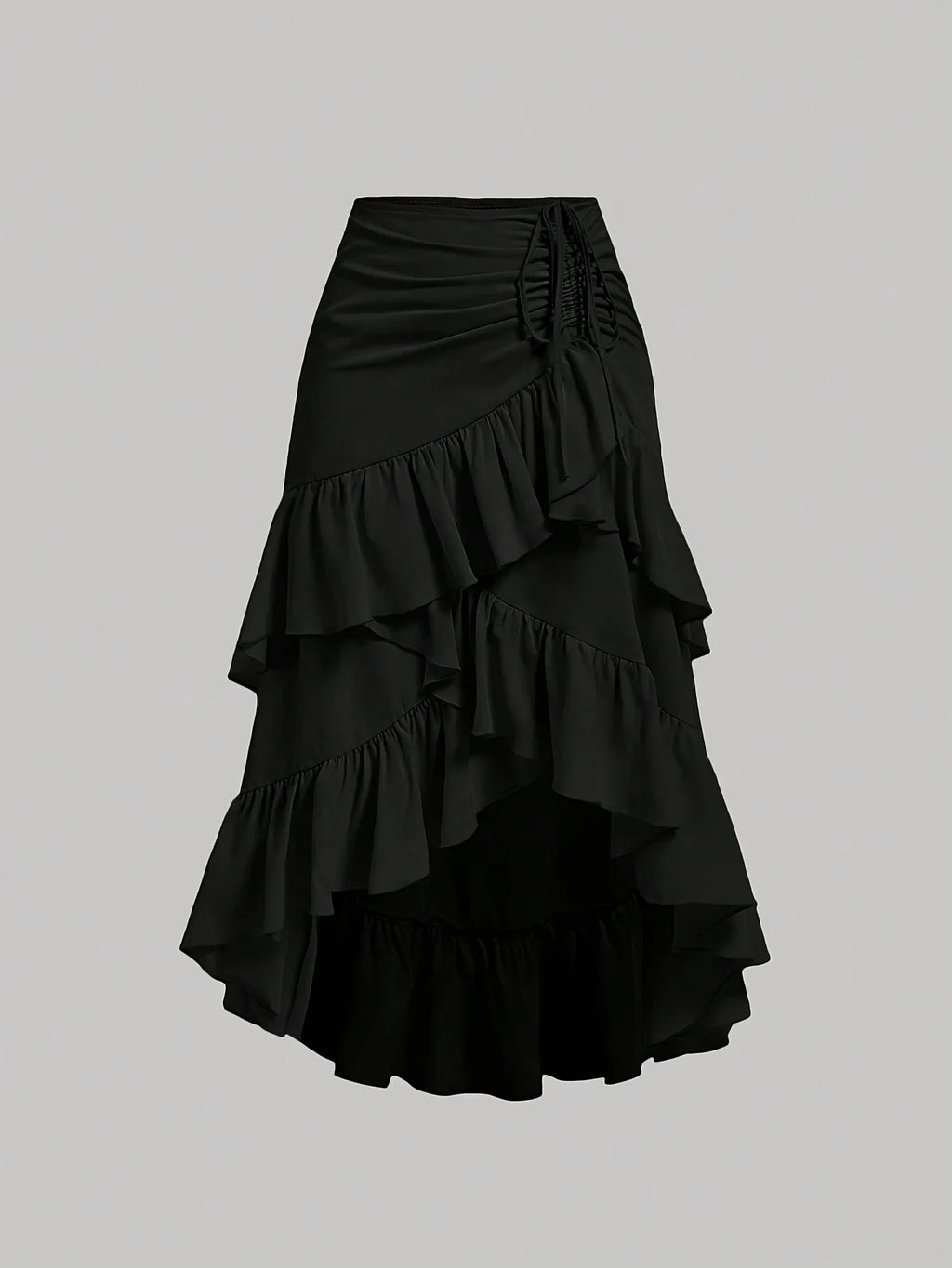 Women's Clothing 2025 Summer New High Waisted Patchwork Slimming Half Skirt with Ruffled Hem Hem