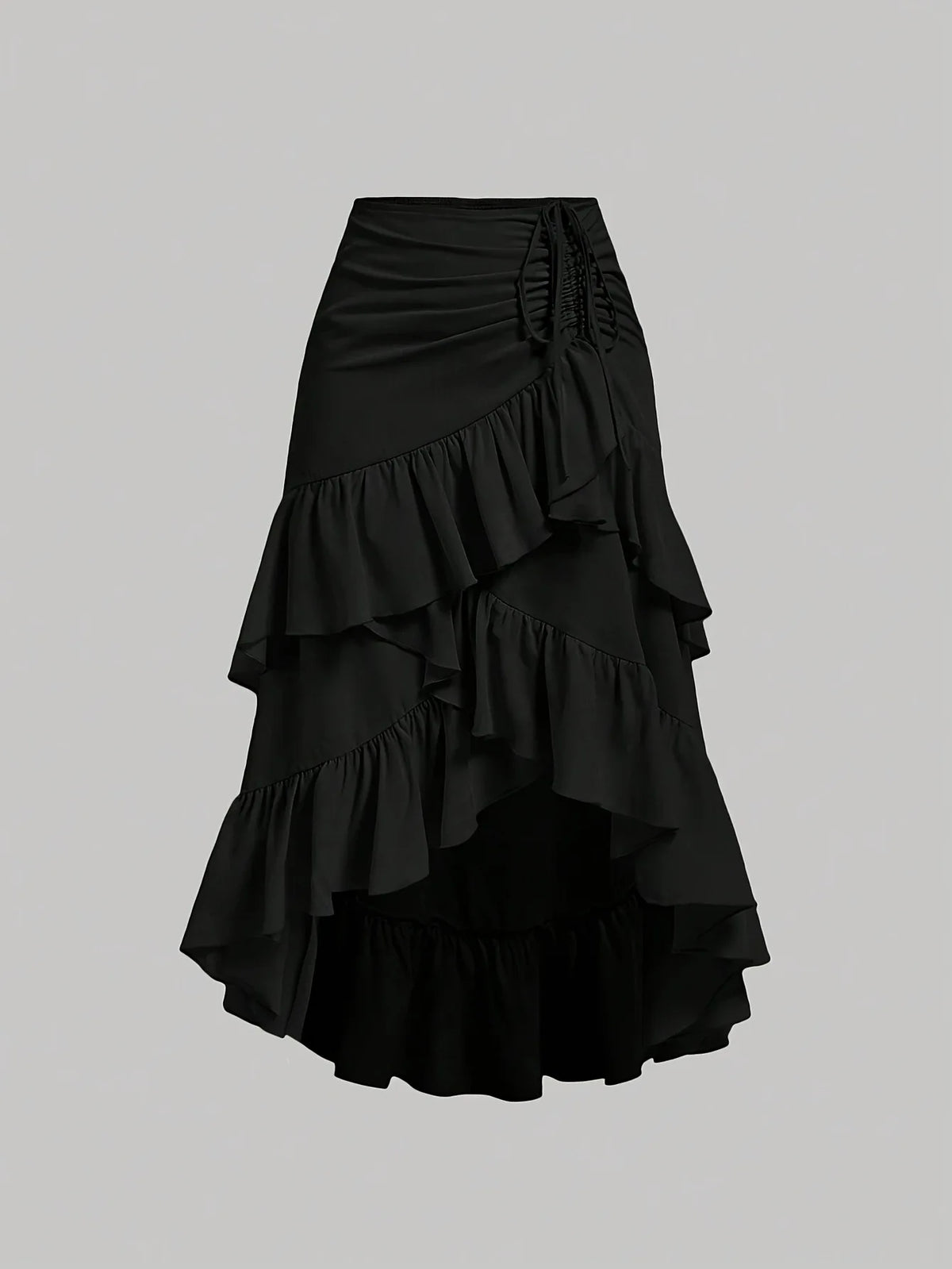Women's Clothing 2025 Summer New High Waisted Patchwork Slimming Half Skirt with Ruffled Hem Hem