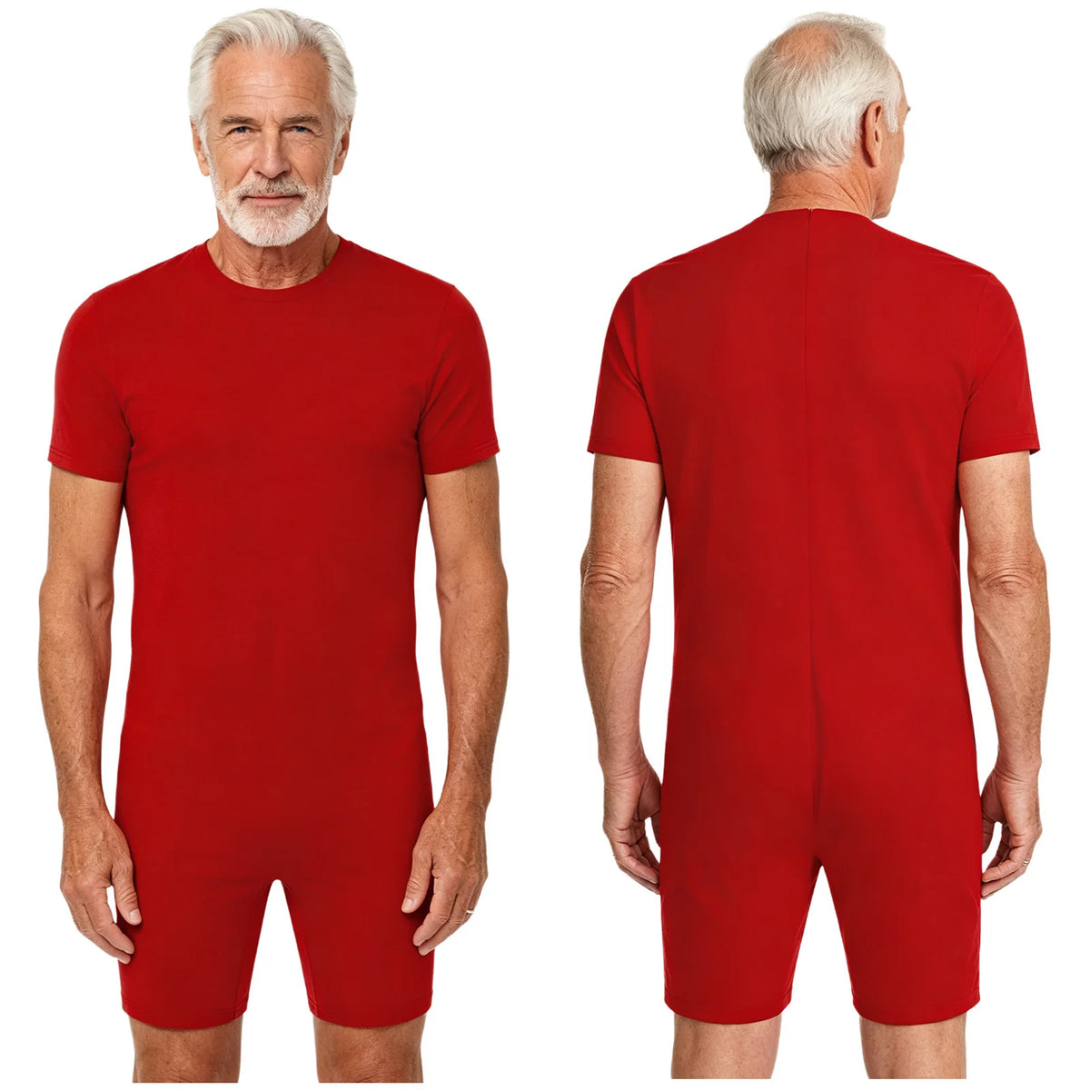 Men Women Elderly Alzheimer Autism Special Needs Adaptive Clothing Anti-Strip Back Zipper Bodysuit Homewear Sleepwear Daily Wear