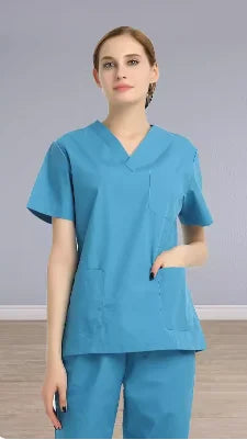 100% Cotton Scrubs Medical Uniforms Woman and Men Kombinezon Medyczny Gorros Clinicos De Mujer Bata Laboratorio Hombre Ropa Medi