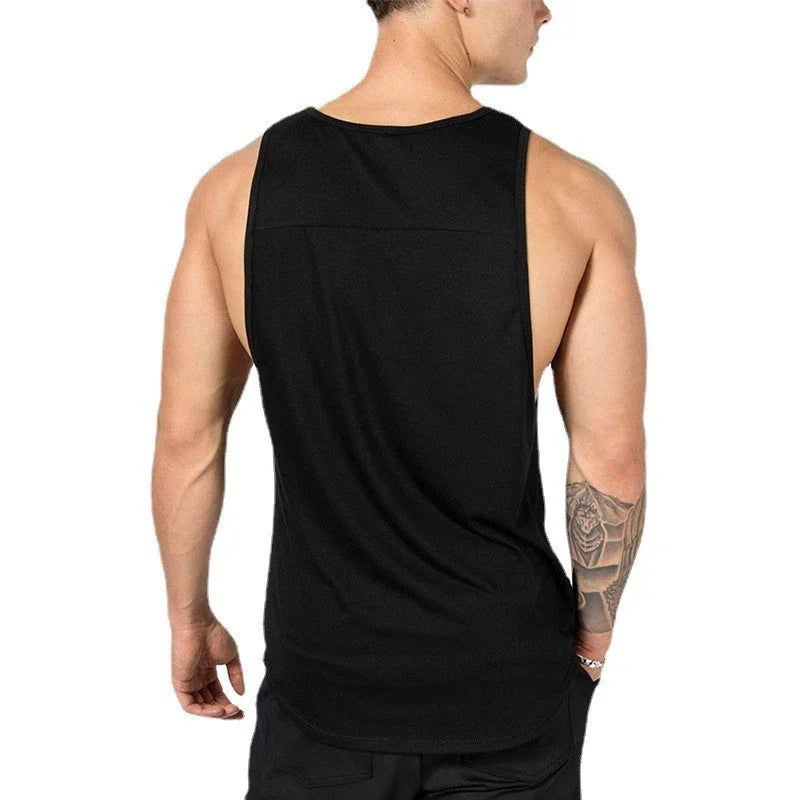 Mens Casual Training Muscle Clothing Gym Bodybuilding Fitness Tank Tops Summer Running Vests Cotton Breathable Sleeveless Shirts