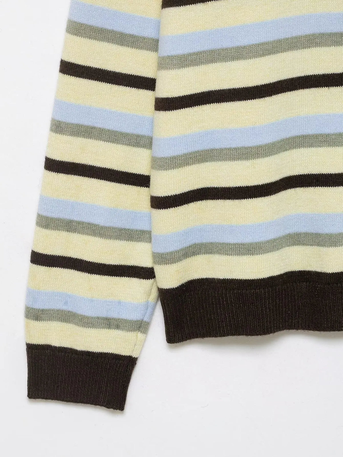 Women's Clothing 2025 Autumn New Item Sweet and Fresh Striped Long Sleeved Single Breasted Knitted Sweater Top