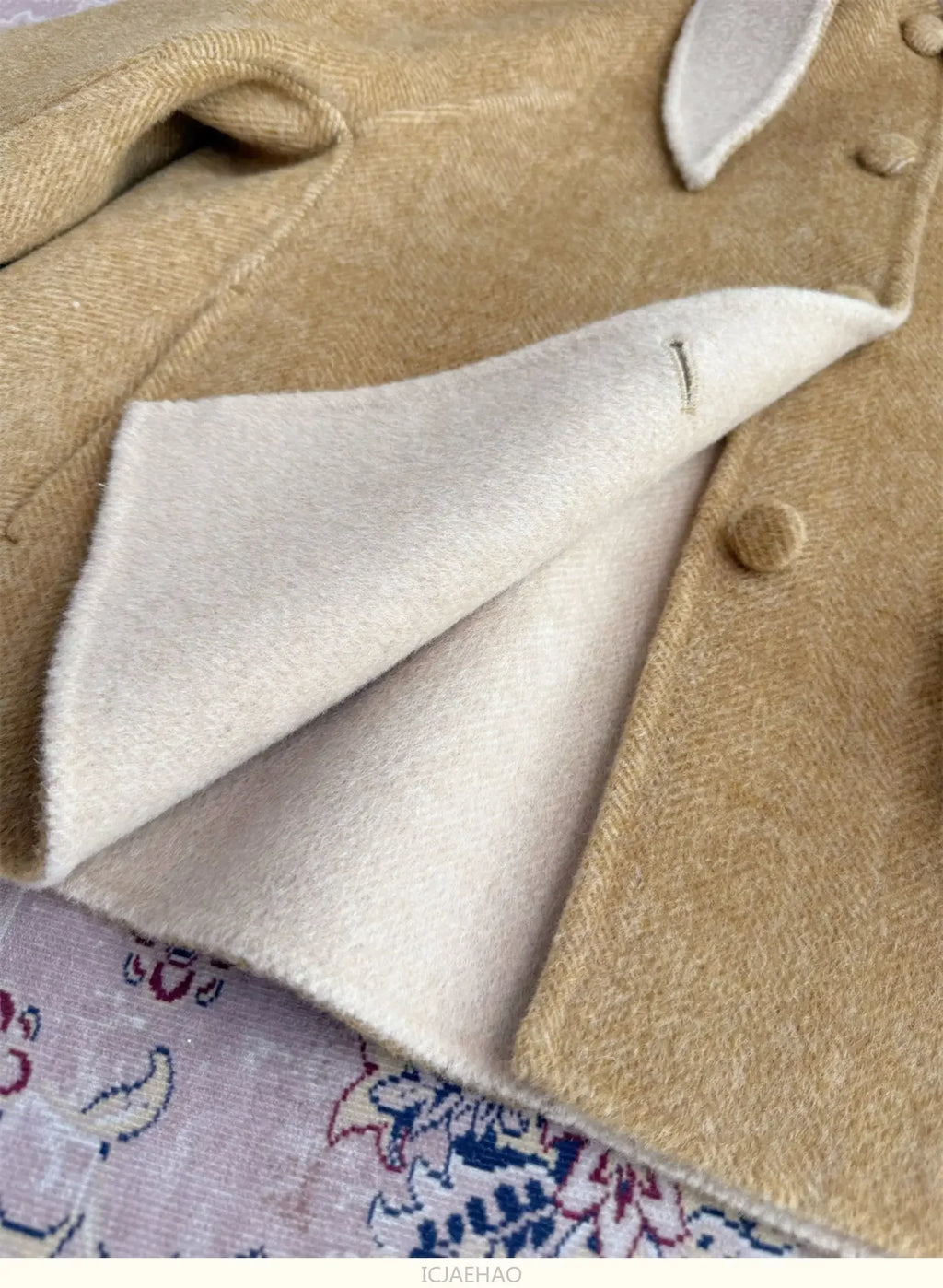 Teen Girl Clothes 2025 Children Wool Double Faced Girls Coat Clothes Kids Herringbone Outerwear Costumes Hooded Cape Handmade