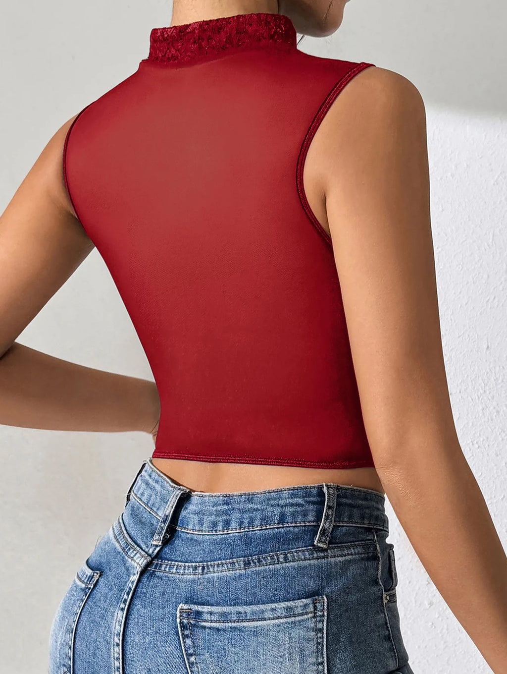 Women Sexy Lace Top See Through Corset Tank Elegant Ladies Sheer Camis Push Up Off Shoulder Vest Outfit
