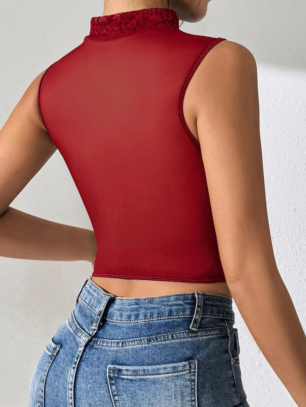 Women Sexy Lace Top See Through Corset Tank Elegant Ladies Sheer Camis Push Up Off Shoulder Vest Outfit