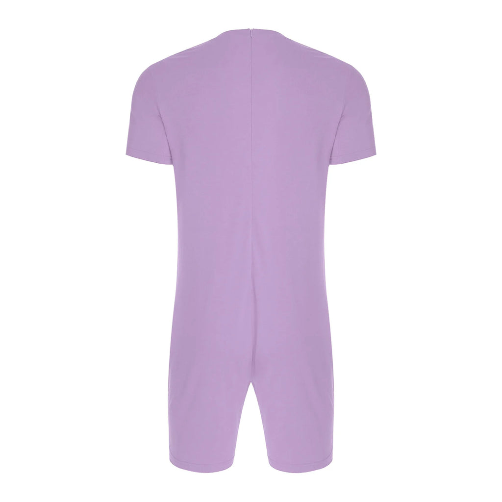 Men Women Elderly Alzheimer Autism Special Needs Adaptive Clothing Anti-Strip Back Zipper Bodysuit Homewear Sleepwear Daily Wear