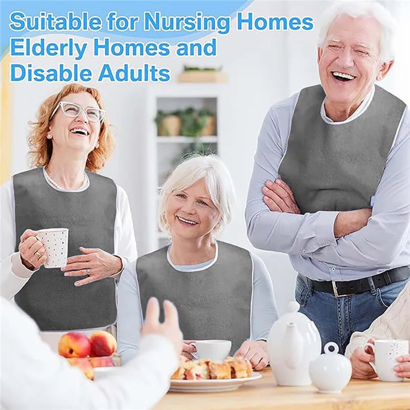 Adult Waterproof Adult Mealtime Bib Cloth Protector Clothes Bib Cook Protector Tool Aid Cook Dining Clothes Disability Aid Apron