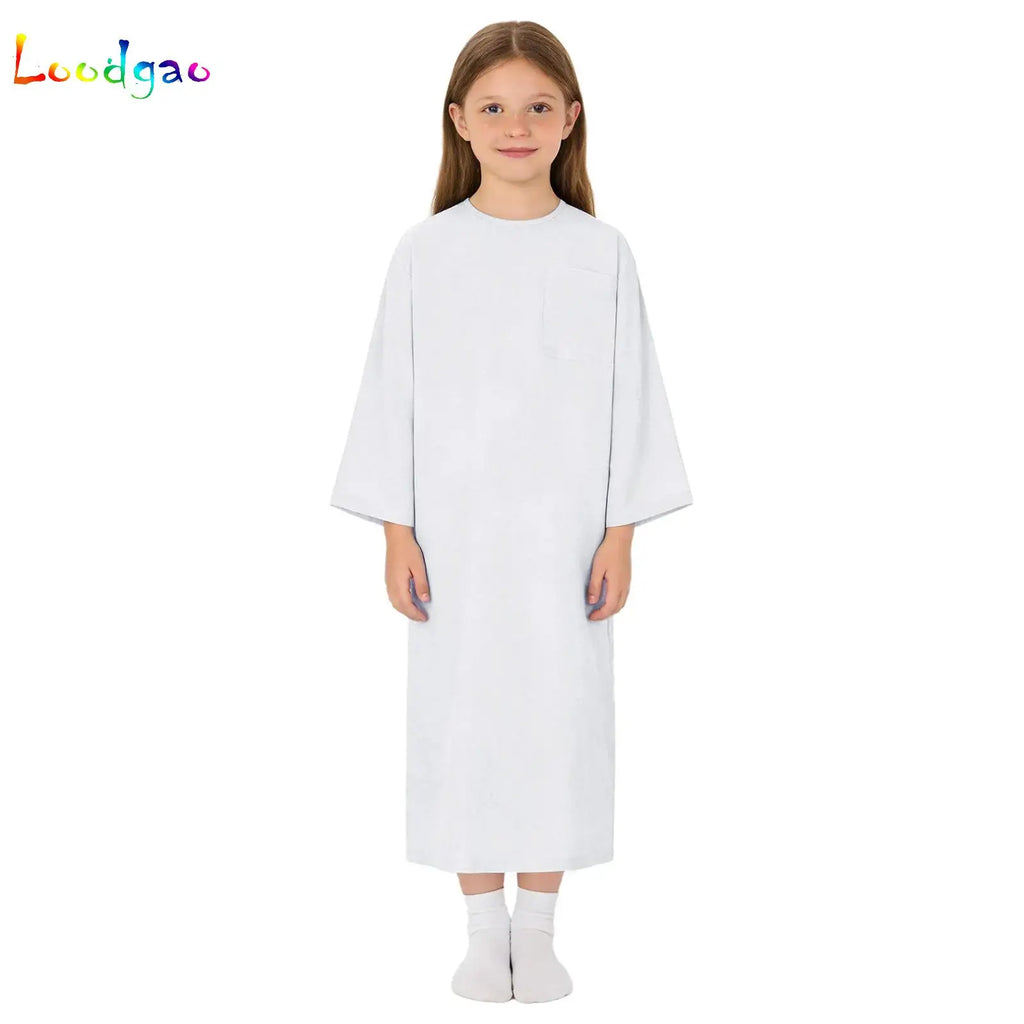 Children Pediatric Hospital Gown Long Sleeve Full Open Tear Away Adaptive Dress Special Needs Boys Girls Medical Patient Nursing