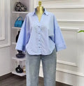 Woman Blouse 2025 Spring Autumn New Fashion Turn-Down Collar Long Sleeve Loose Fit Casual Solid Color Versatile Shirt Top