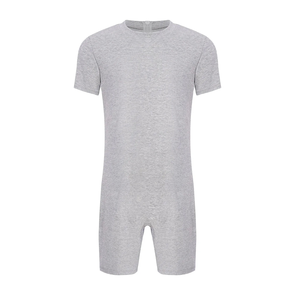 Men Women Elderly Alzheimer Autism Special Needs Adaptive Clothing Anti-Strip Back Zipper Bodysuit Homewear Sleepwear Daily Wear