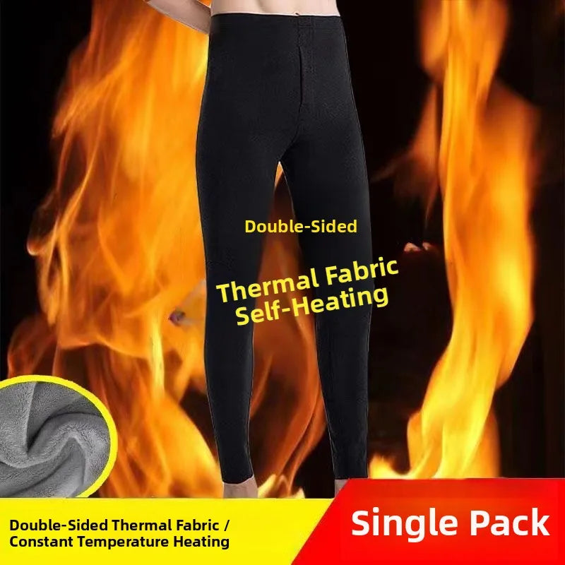 Men's Thermal High Waist Thickened Fleece Lined Winter Pants Comfortable Breathable Warm Bottoming Trousers Casual Style