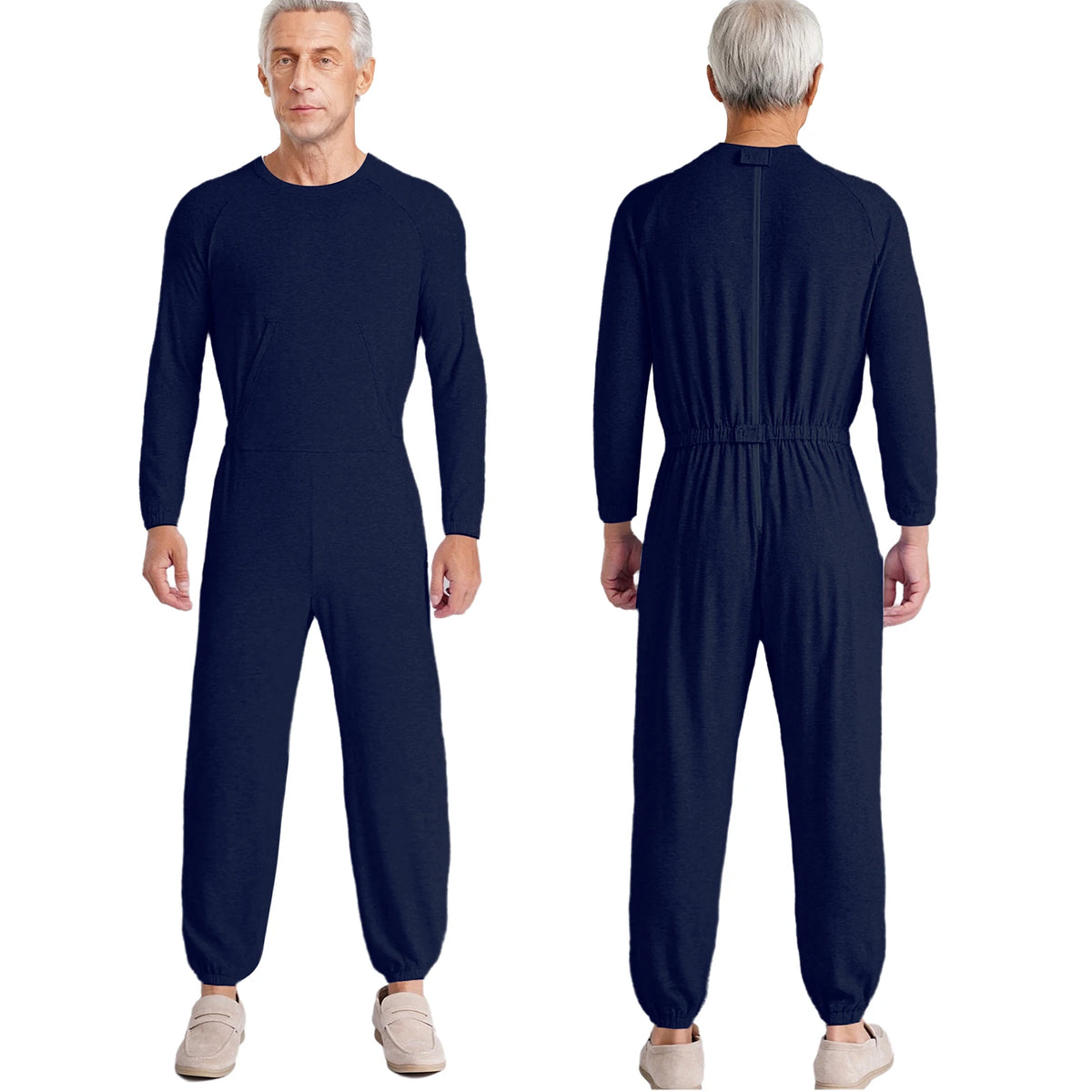 Adult Special Needs Adaptive Clothing Long Short Sleeve Zipper Anti-Strip Jumpsuit Sleepwear for Disabilities Alzheimer Patient