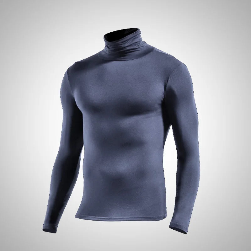 Men's thermal underwear in turtleneck lapel autumn thin Modal autumn and winter long-sleeved base shirt single slim-fit top