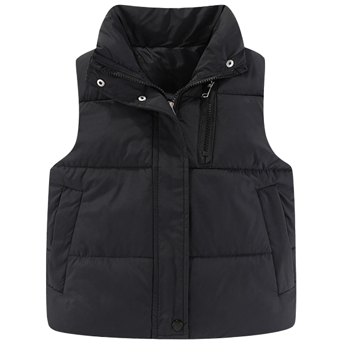 Children's Down Cotton Jacket,Girls Winter Vest,Warm Sleeveless Fleece Boys Waistcoat,Stand Collar Toddlers Quilted Coat