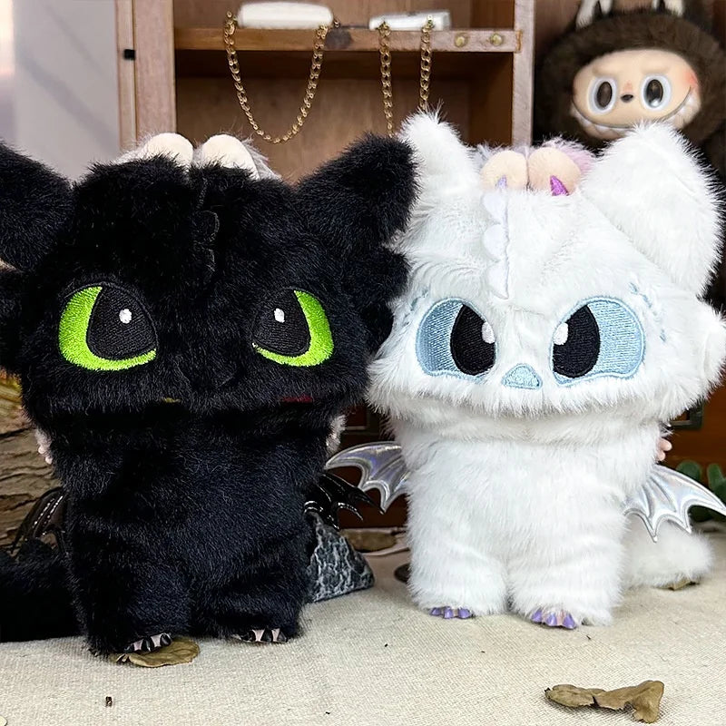 Only applicable to clothes. 17 cm 15 cm. Labubu. Three generations of children's clothes. Dragon Master. Black and white. Witho