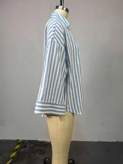 Woman Blouse 2025 Spring Autumn New Fashion Turn-Down Collar Long Sleeve Loose Fit Casual Solid Color Versatile Shirt Top