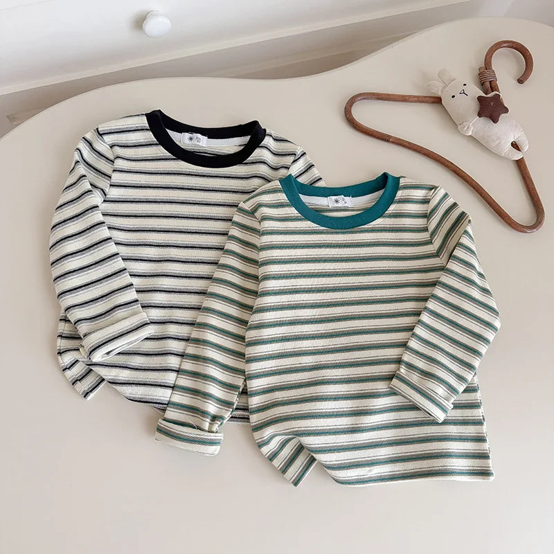 Children's Clothes Girls Tops Boys Clothing For Autumn Spring Striped Long Sleeve T-shirt