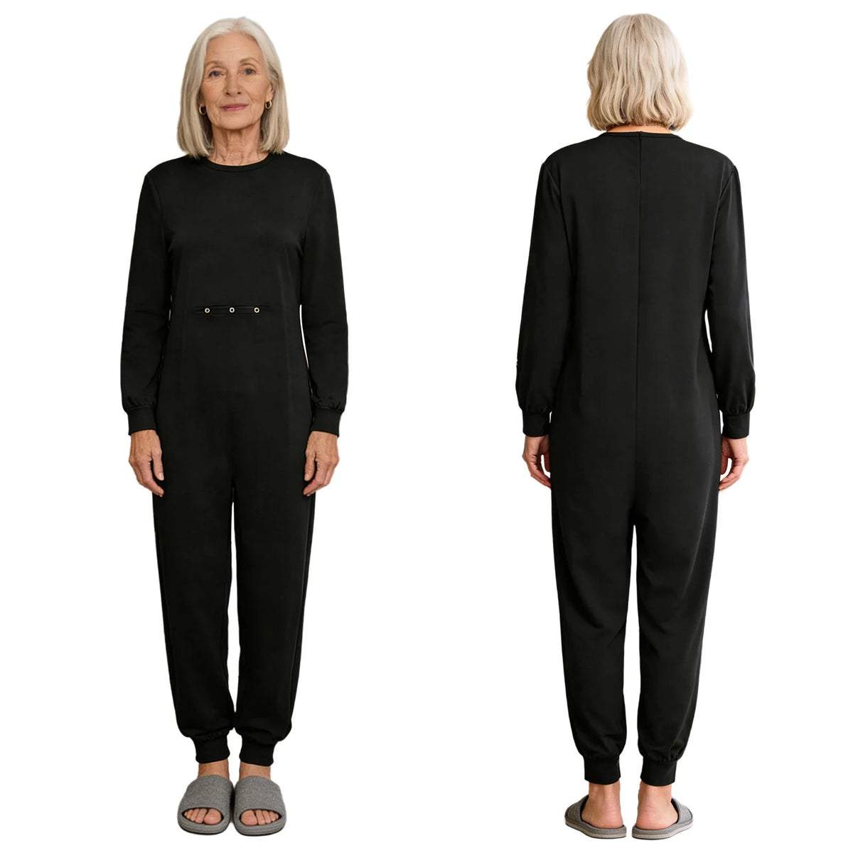 Adult Special Needs Adaptive Clothing Long Short Sleeve Zipper Anti-Strip Jumpsuit Sleepwear for Disabilities Alzheimer Patient