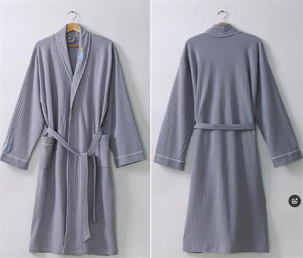 Pure Cotton Dressing Gown Women's Pajamas New Long Sleeve Autumn Winter Couple Robe Knit Sleepwear Woman Bathrobe Shower Robe