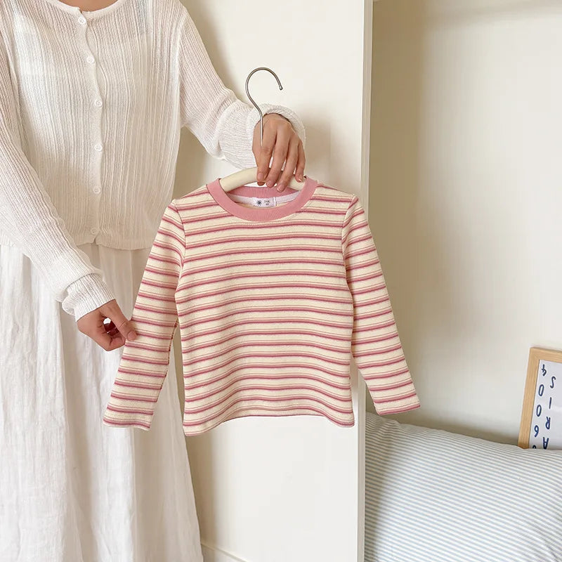 Children's Clothes Girls Tops Boys Clothing For Autumn Spring Striped Long Sleeve T-shirt