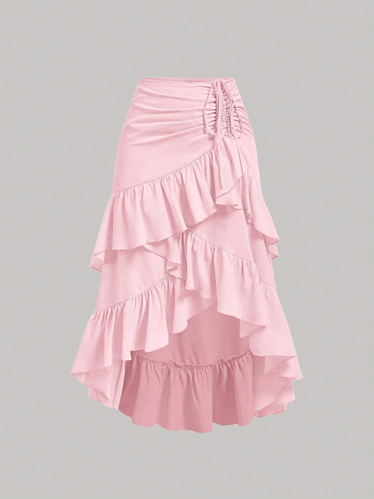 Women's Clothing 2025 Summer New High Waisted Patchwork Slimming Half Skirt with Ruffled Hem Hem