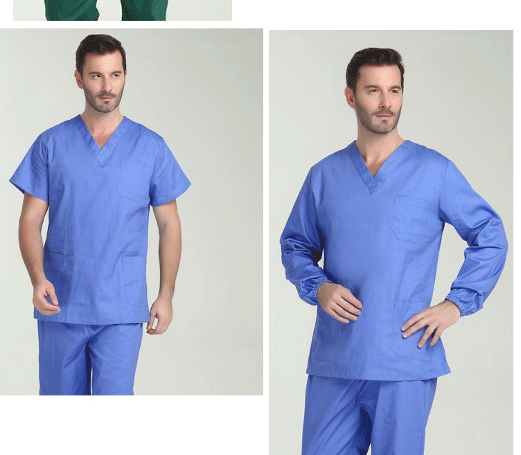 100% Cotton Scrubs Medical Uniforms Woman and Men Kombinezon Medyczny Gorros Clinicos De Mujer Bata Laboratorio Hombre Ropa Medi