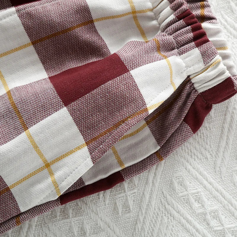 Women's 100% Cotton Double-layer Yarn Printed Home Clothing Spring Thin Standing Collar Pajama Set Long Sleeves Sleepwear 2 Pcs