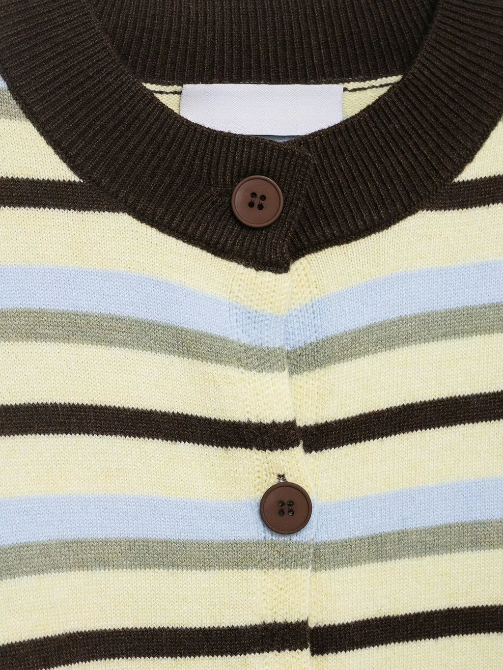 Women's Clothing 2025 Autumn New Item Sweet and Fresh Striped Long Sleeved Single Breasted Knitted Sweater Top
