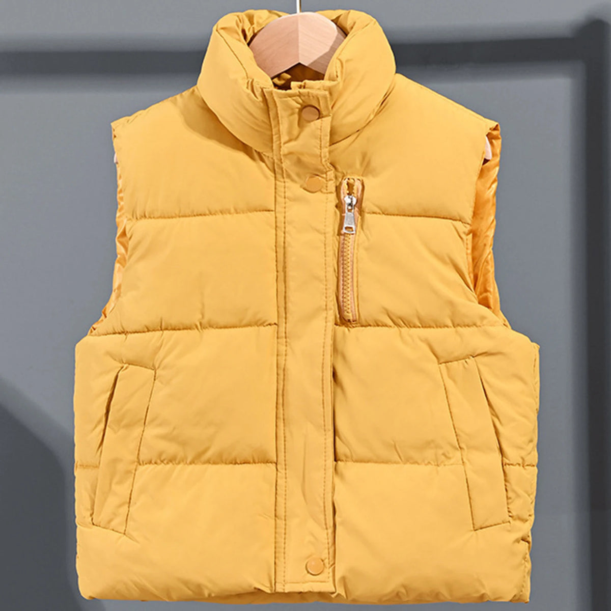 Children's Down Cotton Jacket,Girls Winter Vest,Warm Sleeveless Fleece Boys Waistcoat,Stand Collar Toddlers Quilted Coat