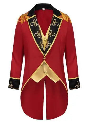 European and American Medieval Clothing for Men, Retro Stand Up Collar Circus Stage Performance Costumes for Men