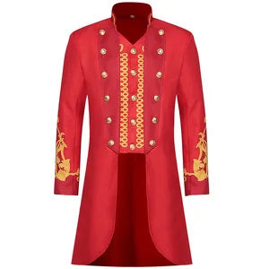 European and American Medieval Clothing for Men, Retro Stand Up Collar Circus Stage Performance Costumes for Men